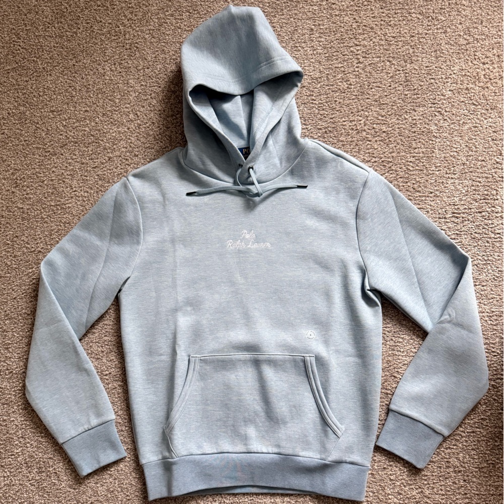 Polo Ralph Lauren Light Blue Double Tech Fleece Hoodie Sweater